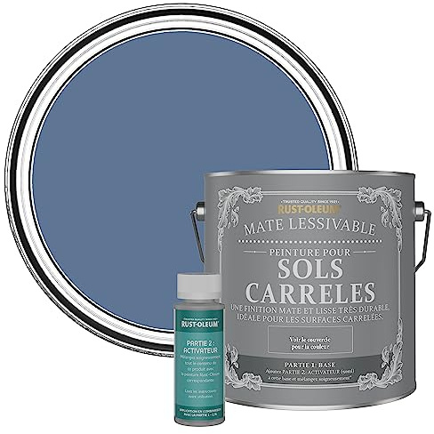 Rust-Oleum Blue Washable Matt Floor Tile Paint - Blue River 2.5L