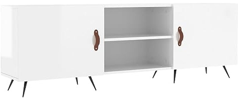 vidaXL Mobile Porta TV Bianco Lucido 150x30x50 cm in Legno Multistrato