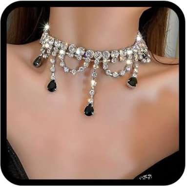 Fashband Strass-Choker-Halskette, silberfarbene Kristall-Anhänger-Halsketten, modische Halsreifen, Schmuck für Frauen