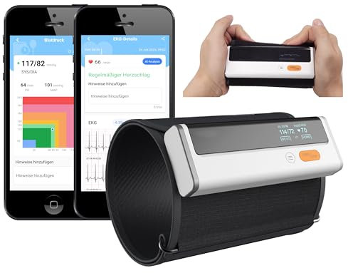 TIGA-MED Armfit Plus Tensiomètre de bras | avec Bluetooth | avec ECG | Moniteur de santé cardiaque sans fil | Mesure de la pression artérielle, ECG et fréquence cardiaque | Application gratuite pour
