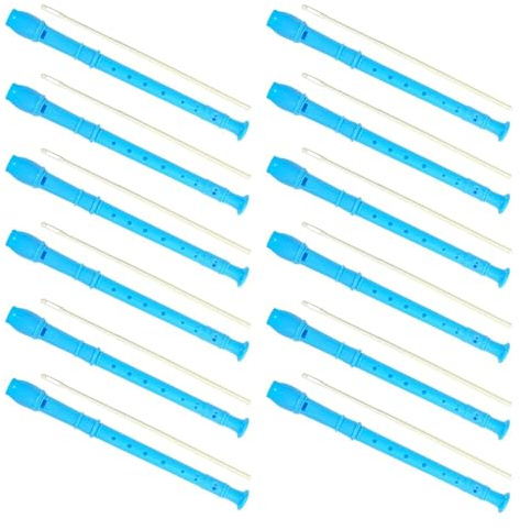 Reinscer 12-pack sopranblockflöjter med 8 hål och rengöringsstav i tysk stil för nybörjare, examen eller skolstart, 34,70 x 25,50 x 5,79 cm