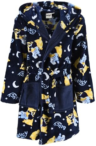 BlueY Robe De Chambre pour Garçon et Filles, Robe Doux Peignoir en Polaire Velours, Tailles 3 à 6 Ans (FR/ES, Âge, 6 ans, Taille normale, Bleu)