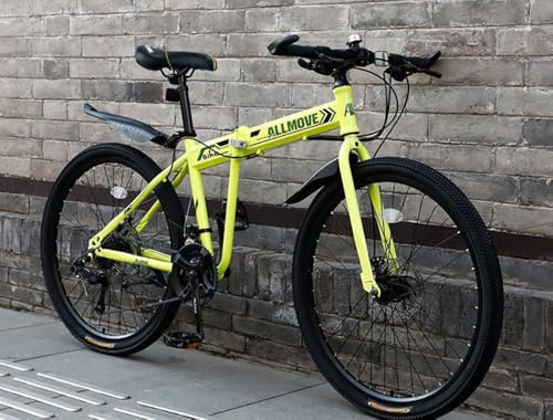 Folding bikes Folding Mountain Bike with Mechanical Disc Brakes and Adjustable Saddle for Versatile Riding