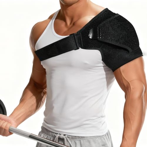 ManeWrap Flexibelt axelband, axelstöd med tryckstoppning, bekvämt justerbart axelstöd, för att stabilisera axlarna, unisex, passar både vänster eller höger axel