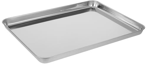 Alipis Plateaux Rectangulaires en Acier Inoxydable pour Pâtisseries et Réceptions Revêtement Antiadhésif