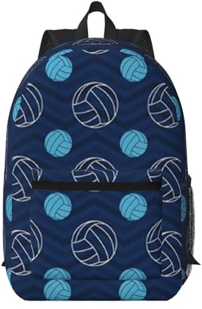 RRhgipp blå volleyboll resa laptop ryggsäck 43 cm stor skola pojke flickor kvinnor affärer män datorväska present