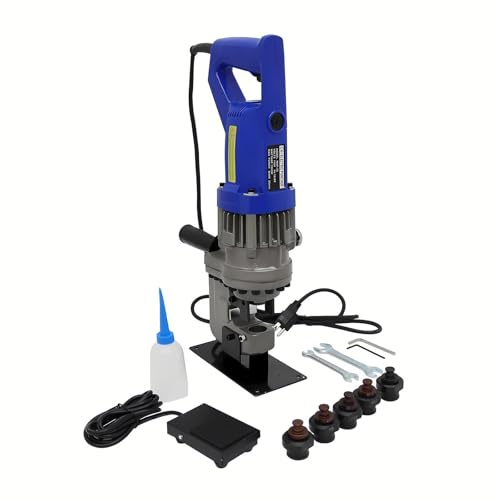 Punzonadora Hidráulica Reforzada 10T | Perforadora Hidráulica Eléctrica 2200W | Taladro Portátil para Placas de Metal y Ángulos de Acero