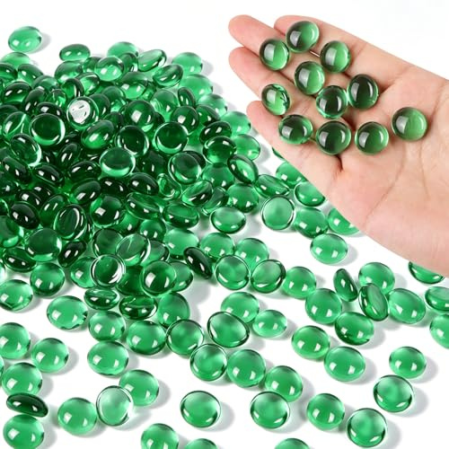 ENUTROF Dekorativa stenar platta kulor glas färgglad sten akvarium 500 g för akvarier vaser manuellt arbete dekoration mosaikstenar landskapsarkitektur (färg H)