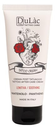 Dulàc - Crema Tatuaggi Lenitiva e Idratante 75 ml, Ricca di Pantenolo (5%), Aloe e Burro di Karité, Made in Italy, Favorisce la Rigenerazione Cutanea e Protegge la Pelle
