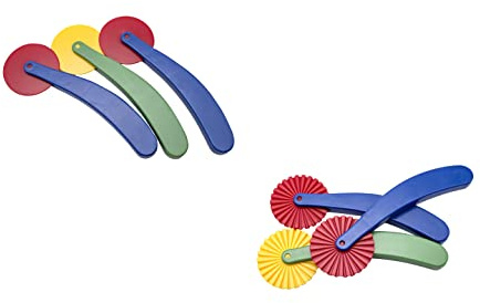 Craftplay Modelling tools | Dough cutting wheels | Children's dough modelling tools | Pack of 6 plain & patterned | Modelling Tools for Kids, Dough Cutters