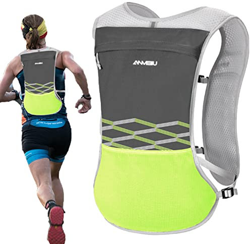 Stronrive Laufrucksack mit Trinksystem | Damen Laufweste,5L Outdoor Laufen Rennen Radfahren Wandern Trinkweste mit 2L auslaufsicherem Wassersack Lager