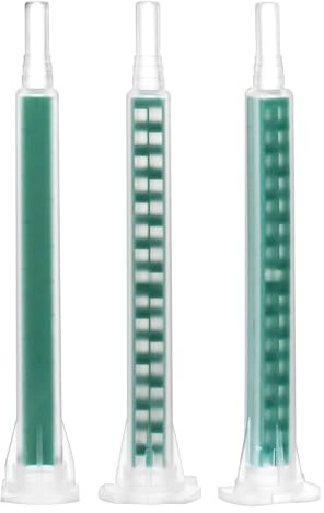 QWORK Static Mixing Nozzle Tip, 50 Pcs Mixing Epoxy Adhesive Applicator Nozzle,Mixer Plastic Resin Mixing Tip for AB Gun 50ml/1.7oz(1:1/1:2Ratio)