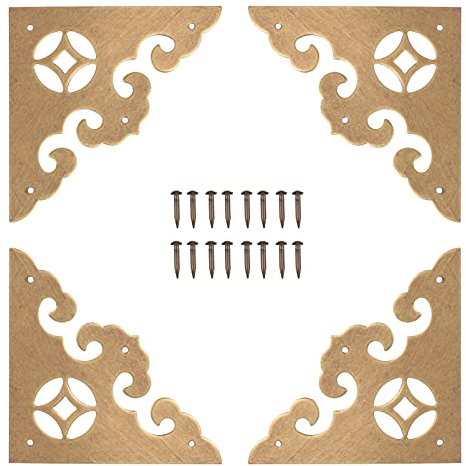 HEMOTON 4pcs Box Corner Guard Feet Expandable Protectors Steel Wardrobe Large Chairs Stop Bed Metal Mat Outdoor Accessories Home Supplies Paint Closet Door Brass Safety Mask