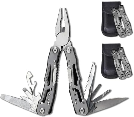 Multitool 14-in-1 mit Zange, Messer, Schraubendreher, Flaschenöffner und Nylonetui – Kompaktes und Robustes Multifunktionswerkzeug für Camping, Outdoor, Notfälle und Heimgebrauch (2)