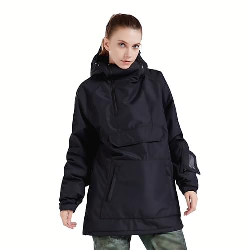 Bluemagic SkiJacken Skianzüge Schneeanzüge für Damen, Outdoorjacke Softshelljacken Outdoor Funktionsjacke, Winddicht Warm und Atmungsaktiv(Schwarzbraun,L)