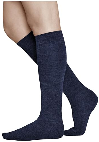 vitsocks Calcetines Lana MERINO Invierno Largos Hasta la Rodilla Mujer Calientes Cómodos, azul marino, 39-42