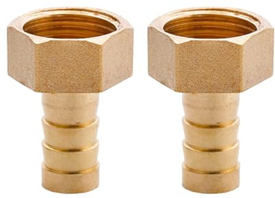 SEIWEI Conector de tubo de manguera de púas G de 1/2 pulgada x 12 mm, adaptador de acoplador de junta trasera de manguera de latón, accesorios de montaje de manguera de jardín (2 piezas)