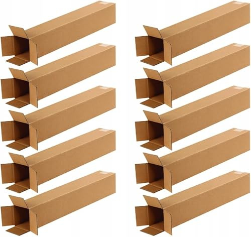 EraGreen Premium fyrkantig frakthylsa 10 stycken – kartong 150 x 150 x 1500 mm fraktkartong, vikbar kartong 1-vågig FEFCO201 B-våg