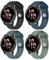 Vancle 4 Pieces Bracelet Compatible avec Garmin Venu 3/Venu 2/Forerunner 255/Forerunner 265/Vivoactive 4 Homme Femme, 22mm Silicone Sport Bracelet (Noir/Bleu Marine/Bleu Gris/Vert Olive)