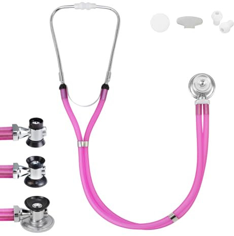 SCIAN Sprague Rappaport Stetoscopio per medici, infermieri, studenti di medicina, stetoscopio cardiologico multifunzionale a doppia testa con campana convertibile per adulti, bambini e neonati