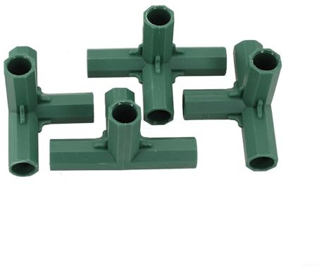 Gdfnmogo Conectores de invernadero de bricolaje, adaptador de juntas de poste de plástico para estructuras de jardín, accesorios de tubería de metal de PVC, diámetro interior de 16-17 mm, 4 piezas (B)