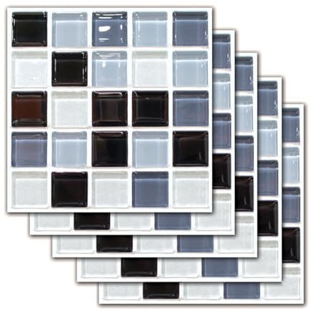 Adesivi per Piastrelle Bagno e Cucina, 30 Pezzi Decorazione Murale in PVC Impermeabile, Mattonelle Mosaico Stile, Adesive Autoadesivi Mattonelle per Bagno e Cucina Piastrelle Adesive(20x20cm)