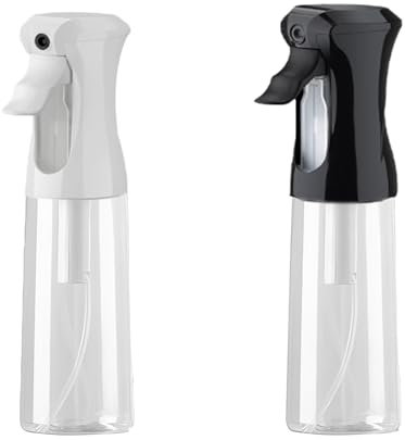 THINTON Lot de 2 vaporisateurs de 200 ml pour cheveux bouclés, nettoyage de la maison, plantes, coiffeur (noir + blanc)