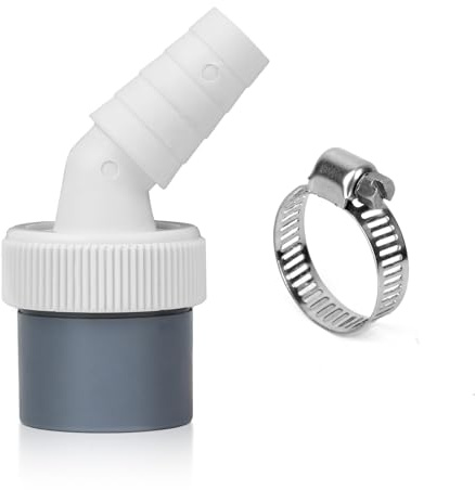 18–24 mm tvättmaskin dräneringsadapter – tvättmaskinsanslutning ingång, diskmaskin avloppsadapter, avloppsslang ändstycke med slangklämmor för diskmaskin torktumlare tvättmaskin