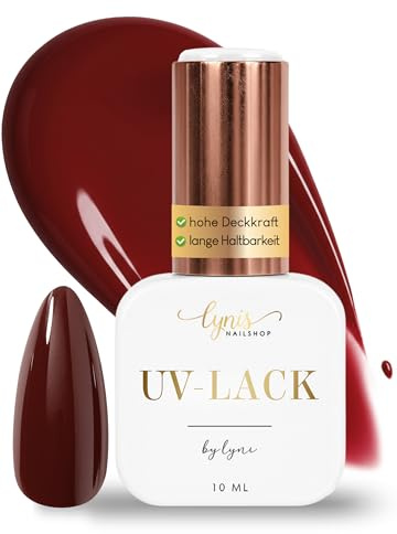 UV Nagellack Rot 7,3ml Black Rose als Profi Farbe für Nägel als Gel Lack/Gel Polish für Nageldesign · HEMA frei & selbstglättend · UV & LED · Soak Off Überlack Einzeln · Lynis-Nailshop.de