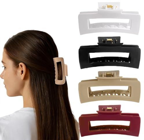 4 Piezas Clips De Garra De Cabello, Pinza Flexible Para El Clips De Garra De Cabello,no Es Deslizamiento, Un Accesorio Para La Cabeza Que Sujeta De Forma Segura El Cabello Fino, Grueso Y Rizado