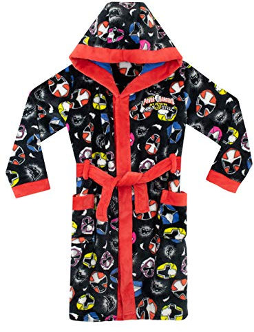 Power Rangers Jungen Super Ninja Steel Bademäntel Schwarz 152