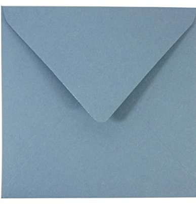 Netuno 25 quadratische Briefumschläge Blau 153 x 153 mm 120g Materica Acqua farbige Umschläge bunt hochwertig Briefhüllen Naturpapier ökologische Kuverts Einladungsumschläge elegant