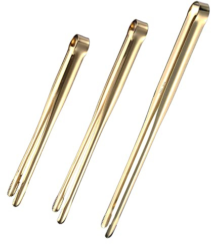 UPTALY Set di 3 pinze sottili in acciaio inox SUS304 (30 cm/24 cm/19 cm), pinzette giapponesi per barbecue, pinze per yakiniku, pinze per barbecue coreane, pinze per sushi, pinze da cucina