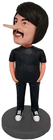 mydedor Individuelle Wackelkopf-Figur, individuelle Puppe, lange Nase, Wackelkopf, Wackelkopf-Figuren, handgefertigt, personalisierbar, Skulptur, Geschenk für Männer