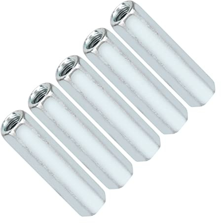 Yosoo Health Gear 5pcs M6 x 40mm Hex Coupling Nut, Carbon Steel Zinc Plated | M6 x 40mm Thread, Hexagonal 6-Side Design, Ideal for , furniture assembly, and machinery repair