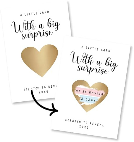 Central 23 Baby Surprise Announcement Scratch Card - Pregnancy Announcement For Dad - Greeting Cards - Baby Reveal Ideas For Husband Grandparents - Comes With Fun Stickers