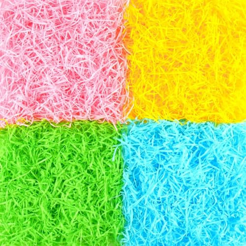 DERAYEE 80g Raffia Hamper Shreds, Geschreddertes Seidenpapier Füllmaterial, Geschenkfüllung Papierschnitzel für DIY Party Hamper Füllung und Geschenkverpackung für Geschenkbox Dekorations