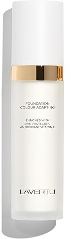 Lavertu, Farbanpassende Foundation mit Antioxidant Vitamin E, Anti-Aging Eigenschaften, Vegan, Parfümfrei, Tierversuchsfrei, Natürliches, sanftes Finish, Nachfüllsystem, 1 x 30ml (Mittel)