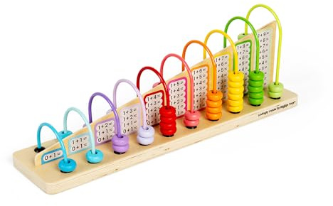 Bigjigs Toys - Rainbow Counting Abacus 56 Stücke - Erfahren Sie Addition & Subtraktion, Holzzahlen och Mathematikspiele, Frühes Lernen für Childer, 3+ år