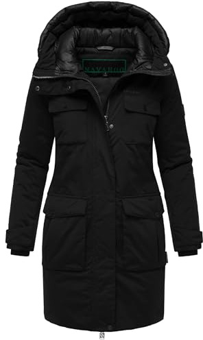 Navahoo Damen Winterjacke Jacke mit Kapuze Eissturm 14 Black Gr. M