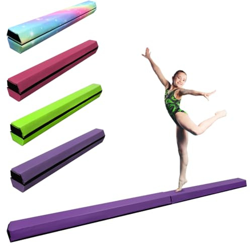 HomeSun Balance Beam 240 cm Foldable Balance Beam Gymnastics Balance Bar Gymnastics Bar Exercise Fitness Training Gymnastics for Home (Dark Purple, 240 cm)