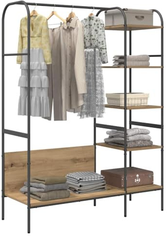 vidaXL Klädhängare Beige 120 x 44 x 160 cm Konstruerat trä