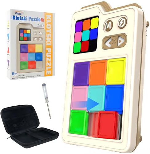 SMILESSKIDDO Super Slide Puzzle Games, Original 1000+ Challenges & 3 Modes, Brain Teaser Puzzle, Super Electronic Sliding Puzzles Toy Gifts for Kids & Adults, Fun Unblocking Logic Game