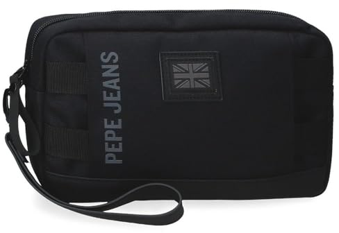 Pepe Jeans Matlock Bolso de Mano Negro 24,5x15x6 cms Piel Sintética y Poliéster by Joumma Bags