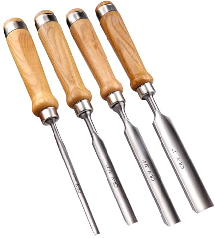 LWCUSNJ 4-Piece Wood Chisel Set, 8mm 12mm 18mm 25mm