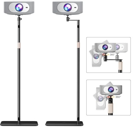 ZDSSY Supporto per proiettore, regolabile in altezza, 85 – 130 cm, supporto per proiettore con orientabile a 360°, proiettore nascosto, compatibile con videoproiettori, fotocamera Vlog DVR