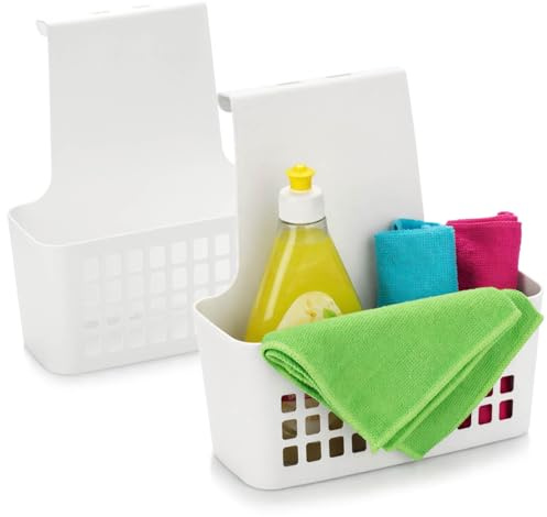 com-four® 2X Cesta Colgante de plástico, Organizador Resistente para Cocina