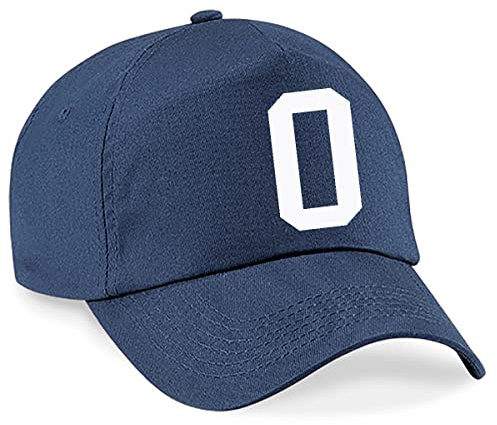 4sold NY Keps Alfabet A-Z Barn Marinblå Bomull Sommar Solhatt UV-skydd Skola Kepsar Sport Pojke Unisex Justerbar Baseball Semester - I, O, One Size