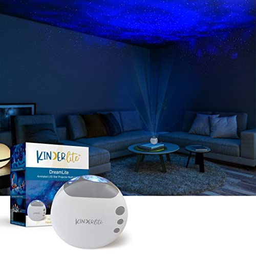 KINDERLITE Galaxy Projector Star Projector, DreamLite Animated LED Galaxy Light, Night Light Projector with Touch Control Auto-Off Timer, ​Starlight Projector