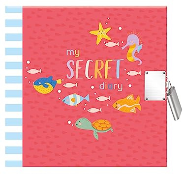 My Secret Diary Red Under Sea Design Padlock & Keys Secret Hardback Journal